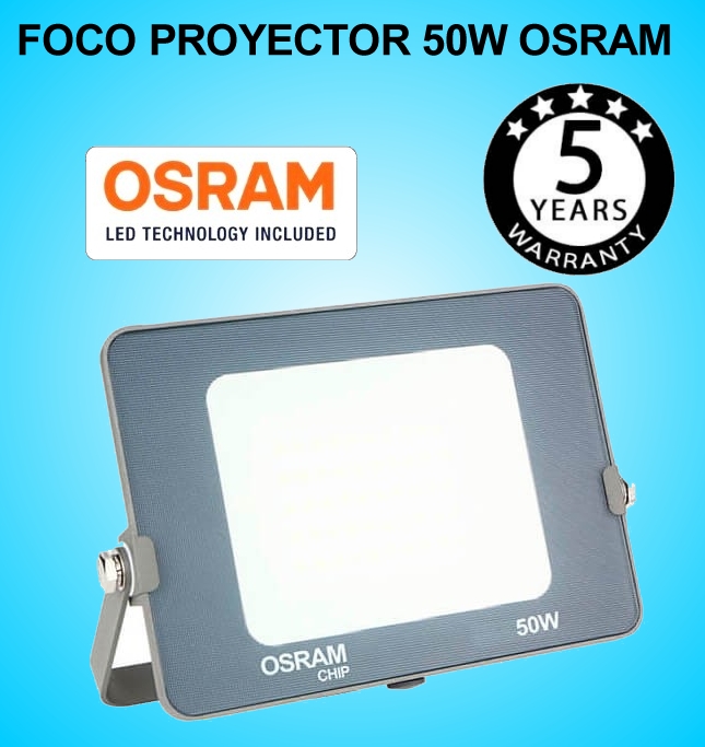 Foco Proyector LED 50W OSRAM IP65 6000K Exterior e Interior Foco Proyector LED 50W OSRAM IP65 6000K Exterior e Interior
